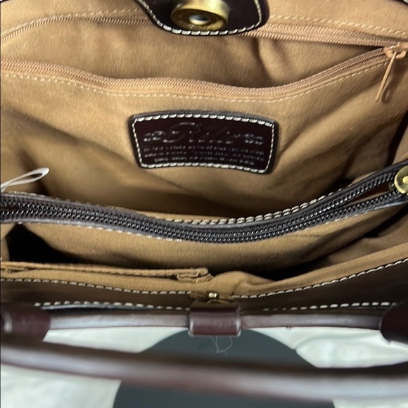 Vintage Elegant Tan and Brown Corduroy Women's Bag  with faux leather from Relic - Picture 6 of 11